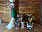 Christmas Plaid Accent Polo Wraps - Horse Sized - Set of 4