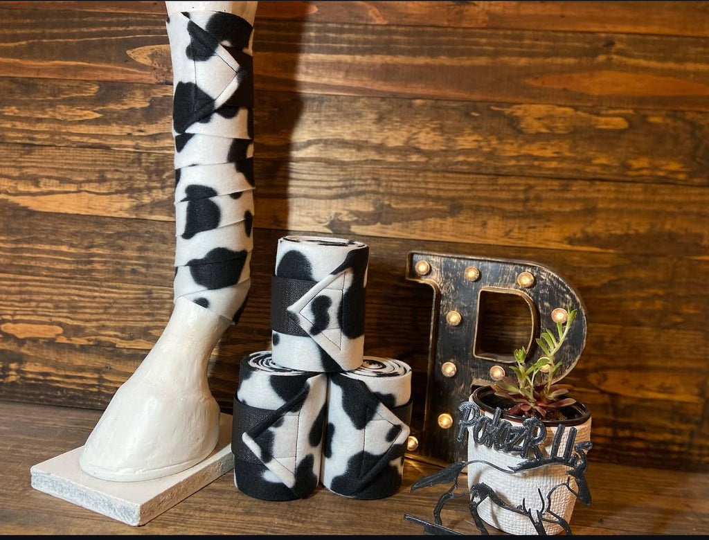 Cow Print Polo Wraps - Horse Sized- Set of 4