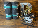 Grey Polo Wraps with Teal/Silver Glitter Trim - Horse Sized - Set of 4