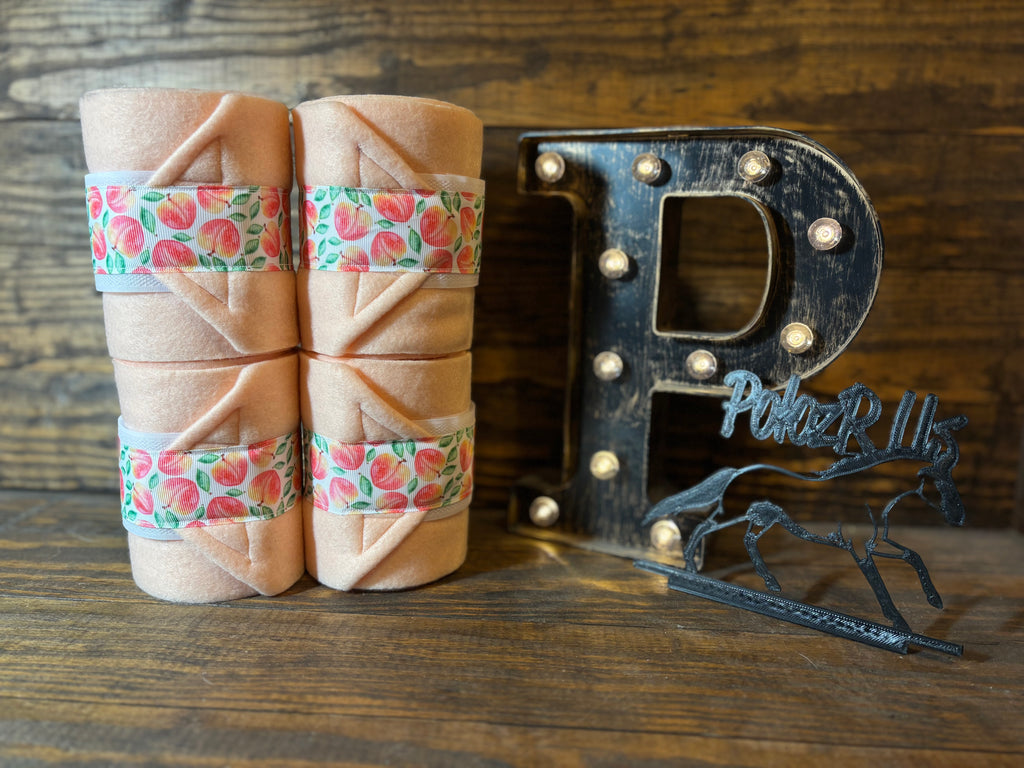 Peach Polo Wraps - Horse Sized- Set of 4