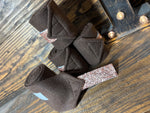 Brown Polo Wraps with Rose Gold Glitter Trim - Mini Sized - Set of 4