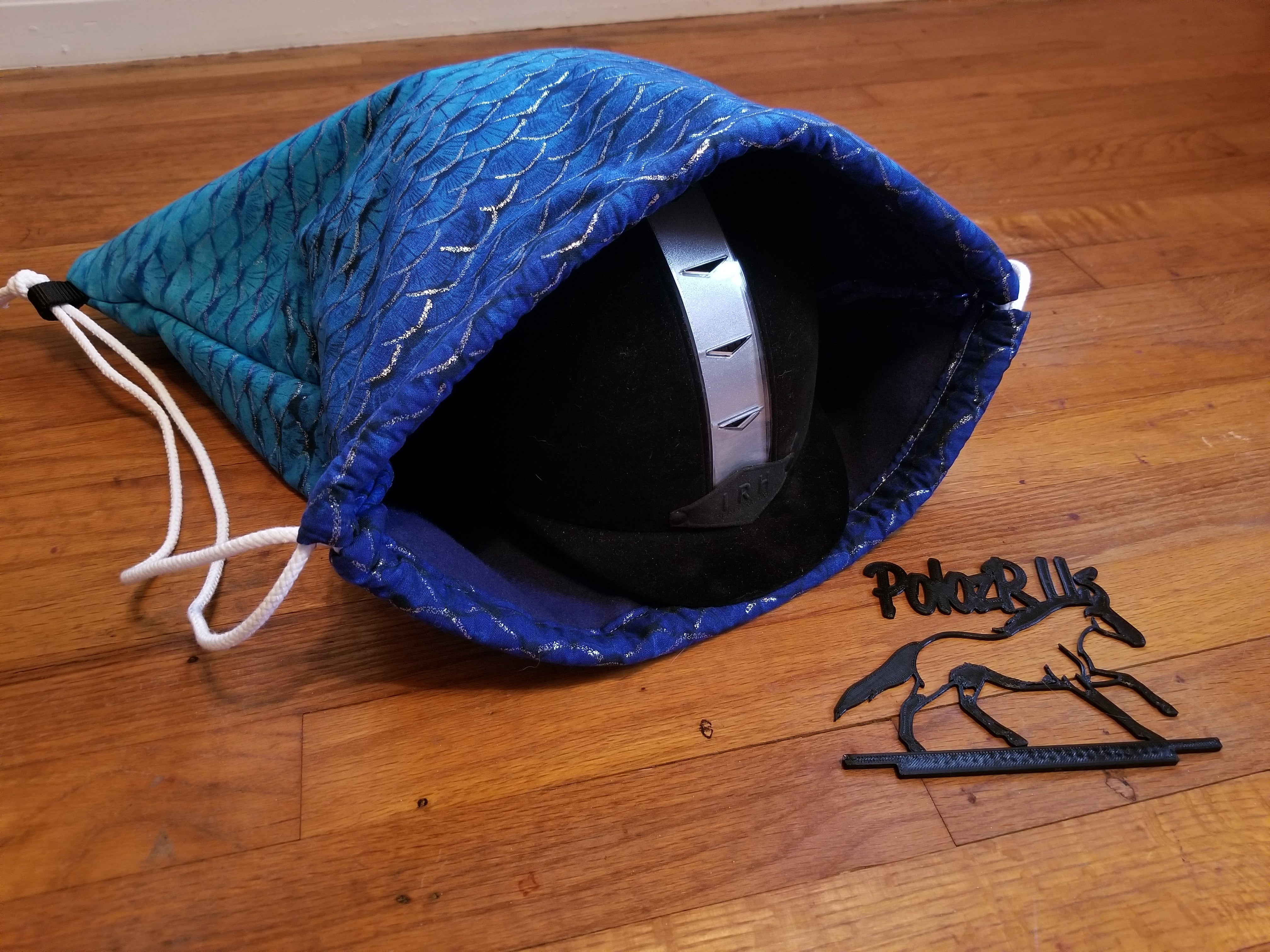 Turquoise & Royal Blue Ombre Mermaid Scales Fleece Lined Helmet Bag