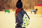 Blue & Teal Plaid Drawstring Helmet Bag