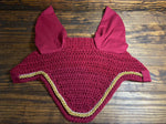 Burgundy Fly Bonnet - Horse Size