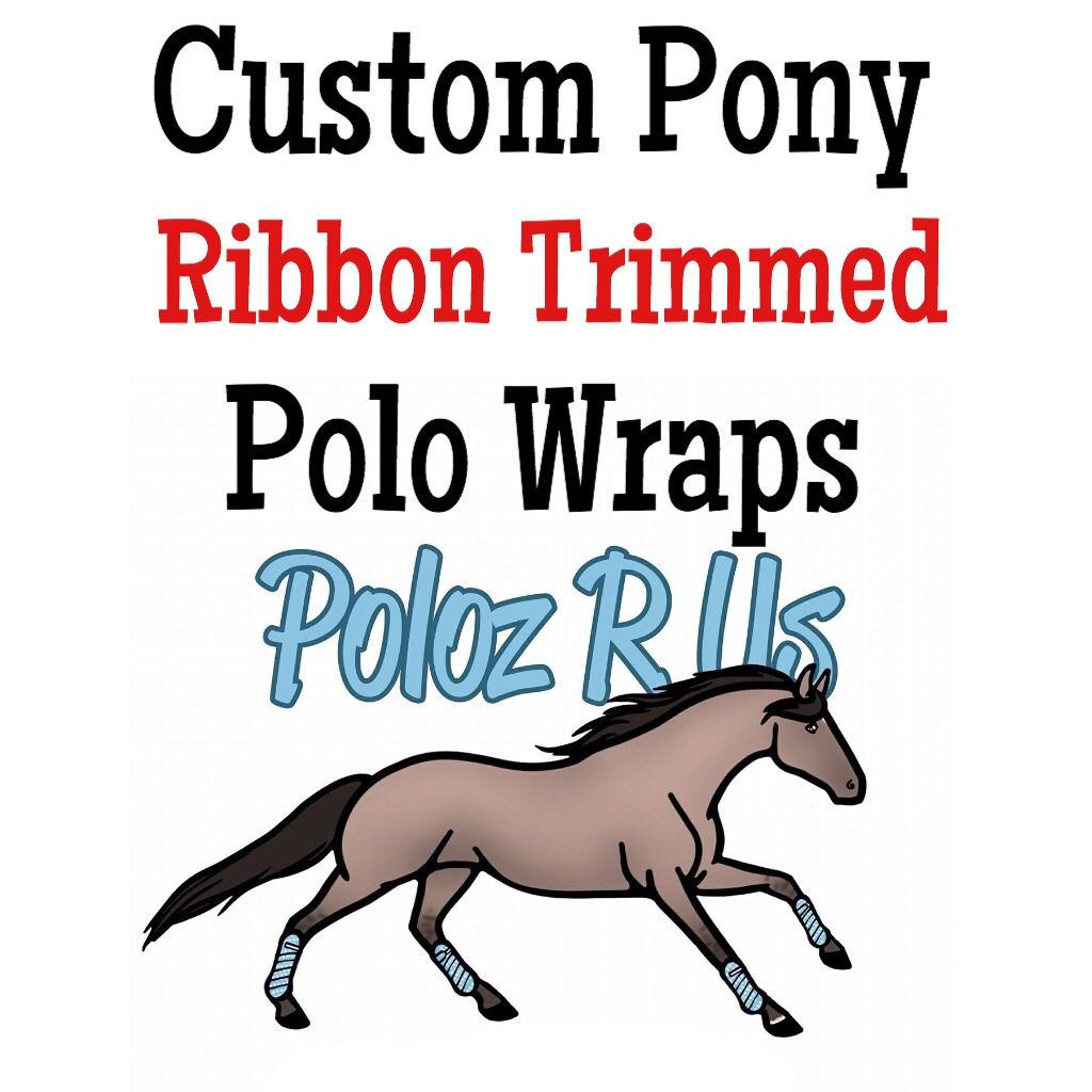 Custom Pony Ribbon Trimmed Polo Wraps - PONY Sized