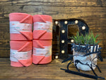 Coral Polo Wraps with Arrow Trim - Horse Sized - Set of 4